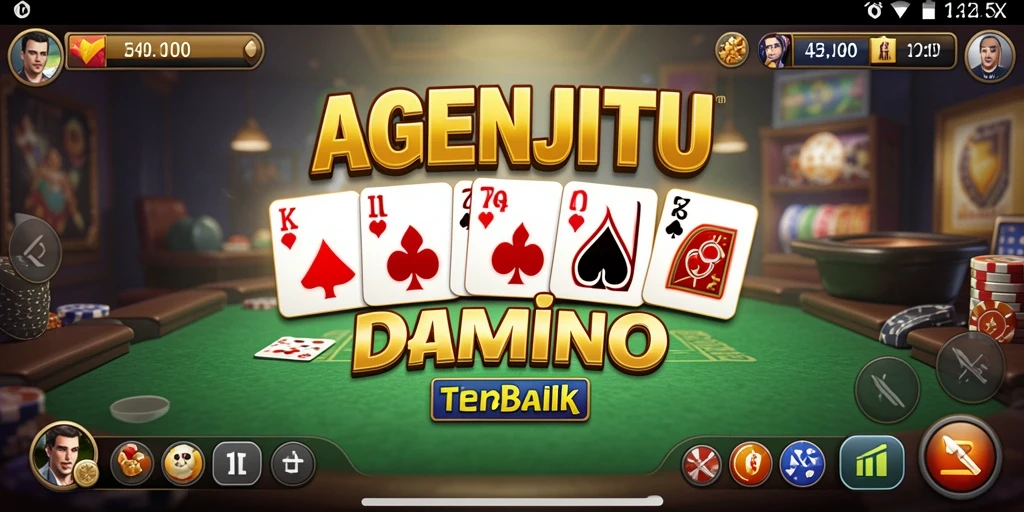 Gambaran gameplay seru dalam AGENJITU saat bermain domino.