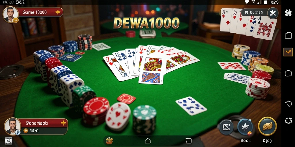 Screenshot gameplay DEWA1000 menampilkan keseruan bermain Gaple.
