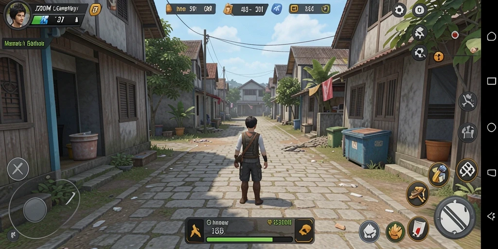 Tampilan gameplay J200M yang menarik dan warna-warni