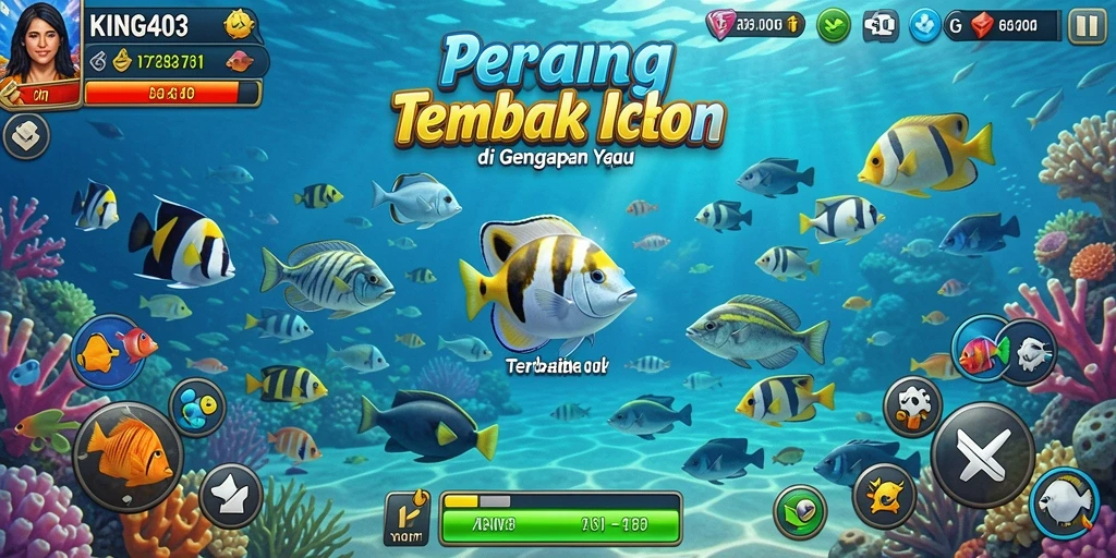 Screenshot gameplay KING403 menunjukkan aksi menembak ikan yang seru.