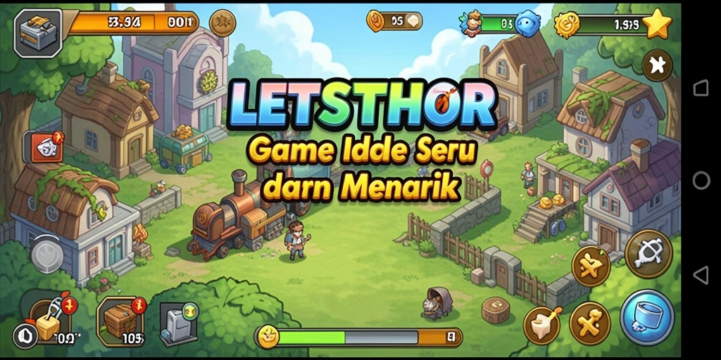 Tampilan gameplay LETSTHOR dengan karakter yang beraksi di dunia Idle.