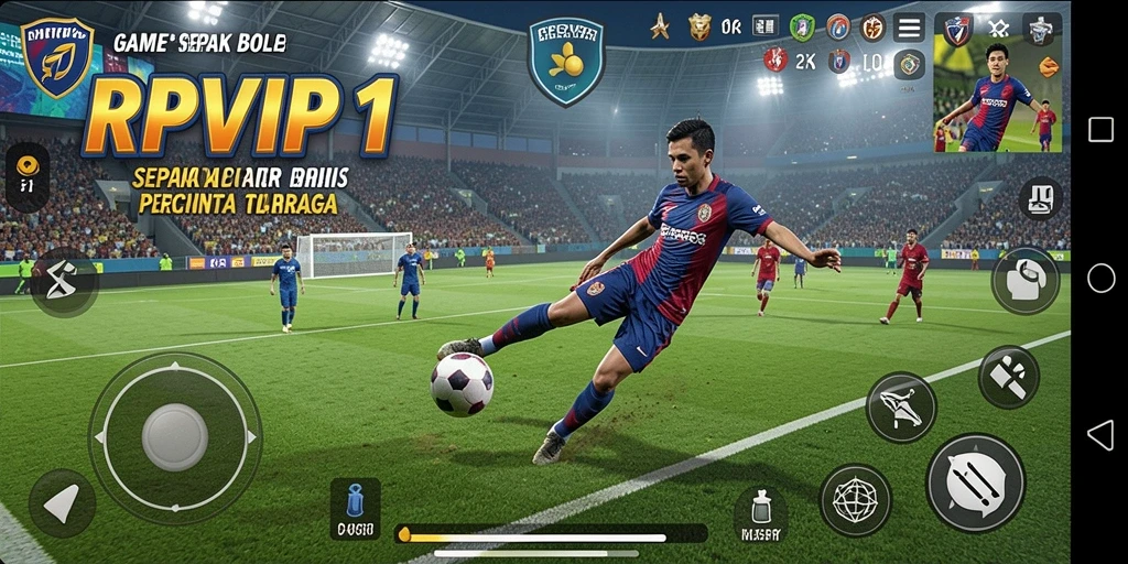 Tampilan gameplay menarik dari RPVIP1 dengan aksi sepak bola seru.